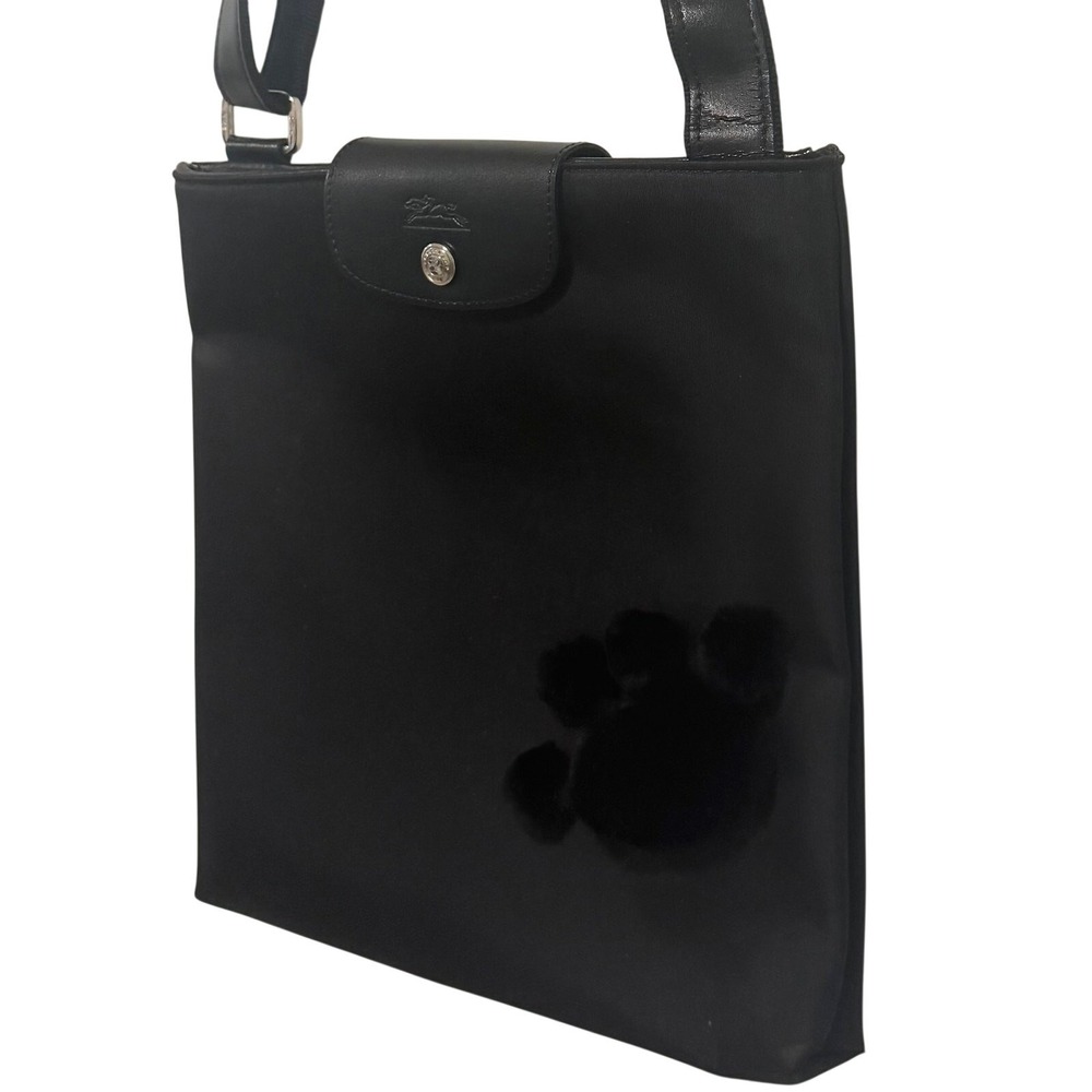 Vintage Longchamp Le Pliage "Déposé" Crossbody / Shoulder Bag Black Nylon France - Picture 2 of 13